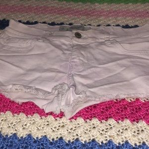 White jean shorts